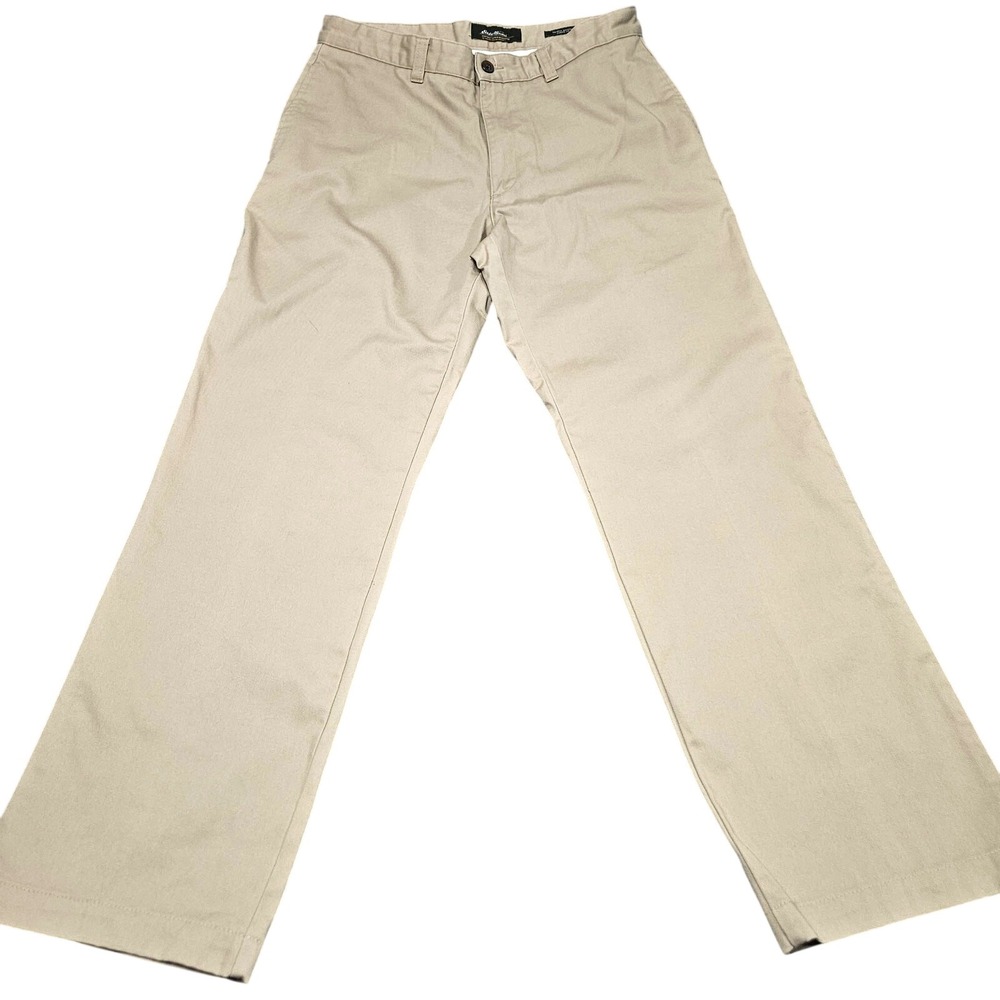 Eddie Bauer Chinos Mens 33 Tan Wrinkle Resistant Classic Fit Khaki Pants Casual
